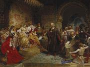 Emanuel Leutze Columbus before the Queen painting